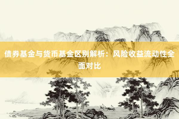 债券基金与货币基金区别解析：风险收益流动性全面对比